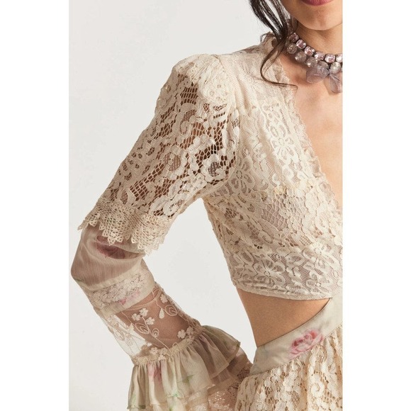 Loveshackfancy Floral Print Karine Mini Dress Magnolia Tea Size XS NWOT - Picture 6 of 12